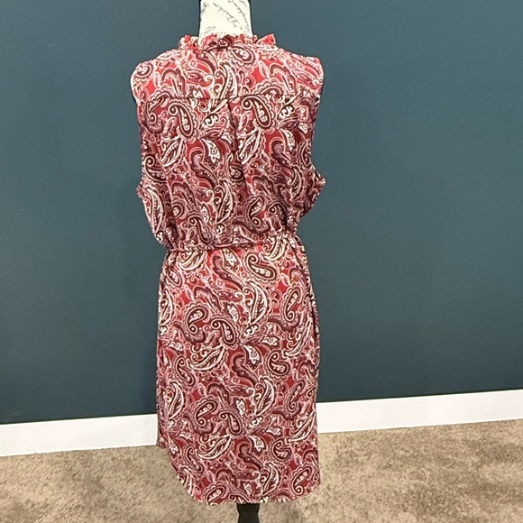 🌿 Market & Spruce | Red Paisley Ruffle Tie-Waist Dress XXL - Picture 4 of 5
